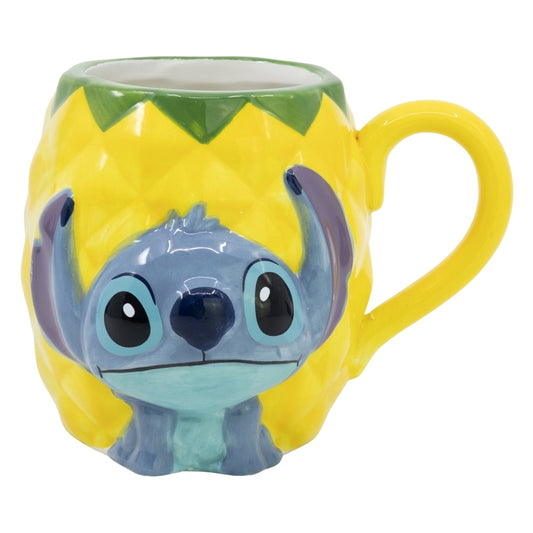 TAZA CERAMICA 3D EN CAJA DE REGALO STITCH PINEAPPLE - Imagen 1