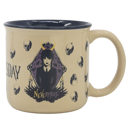 TAZA CERAMICA DESAYUNO 400 ML WEDNESDAY EN CAJA DE REGALO - Imagen 1