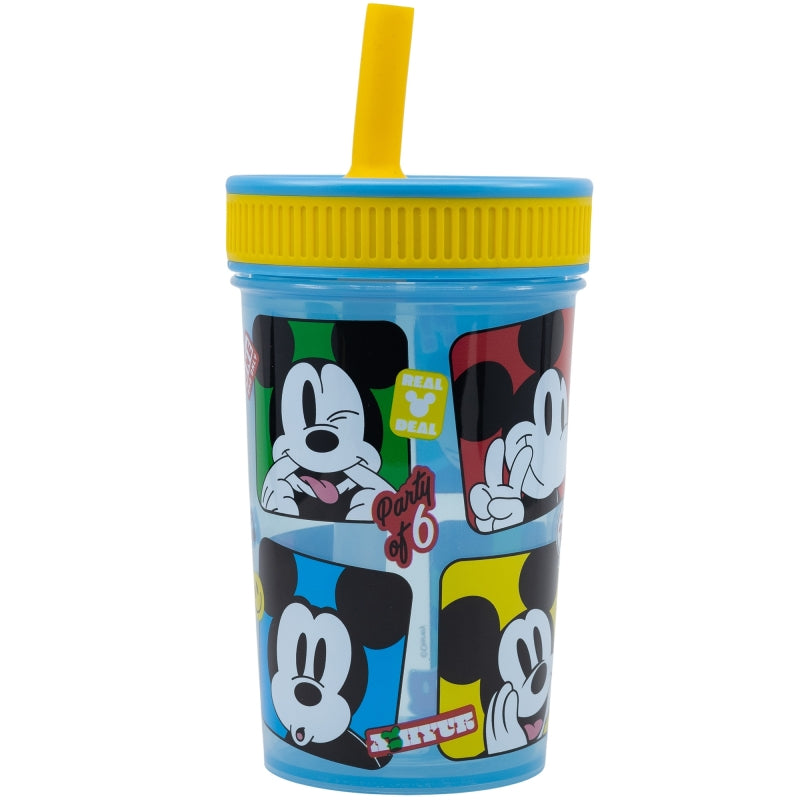 VASO CON PAJITA DE SILICONA 465 ML MICKEY MOUSE FUN-TASTIC - Imagen 1