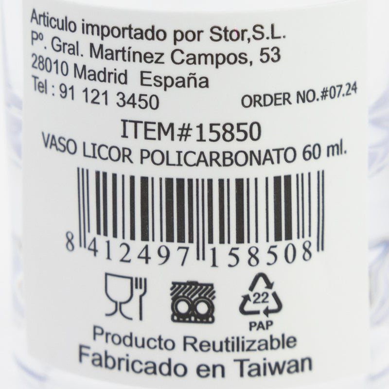 VASO PC LICOR 60 ML.