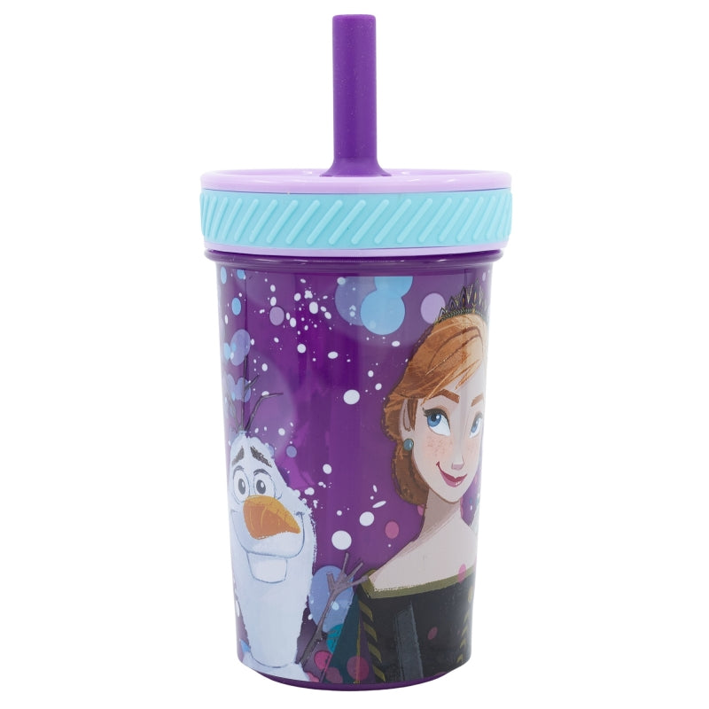 VASO PP ANTIVUELCO CON PAJITA DE SILICONA 370 ML FROZEN VIOLET - Imagen 1