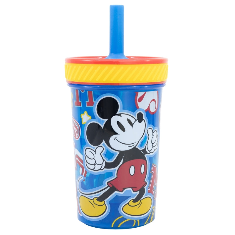VASO PP ANTIVUELCO CON PAJITA DE SILICONA 370 ML MICKEY MOUSE COOL STUFF - Imagen 1