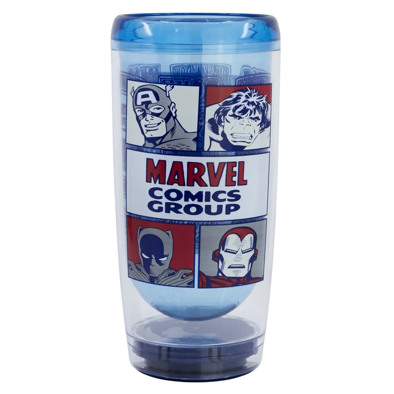 VASO PS DOBLE PARED ANTIVUELCO 625 ML MARVEL AVENGERS COMIC ENERGY - Imagen 1