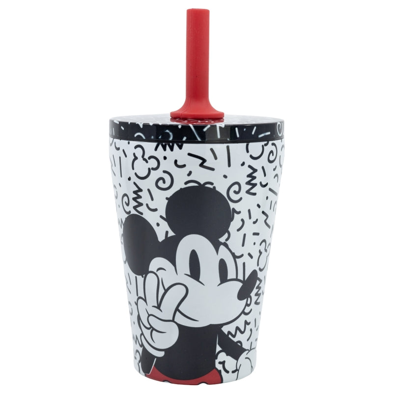 VASO TERMO ACERO INOXIDABLE CON PAJITA SILICONA 360 ML MICKEY VIBES - Imagen 1