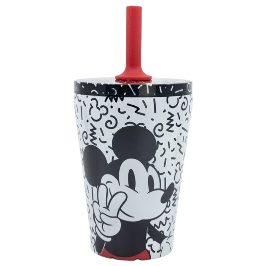 VASO TERMO ACERO INOXIDABLE CON PAJITA SILICONA 360 ML MICKEY VIBES - Imagen 1